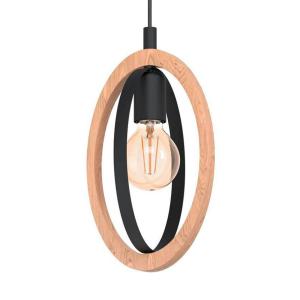 EGLO Lámpara colgante Basildon de madera/acero, 1 luz