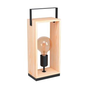 EGLO Lámpara mesa Famborough, marco de madera clara