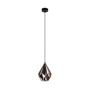 EGLO Carlton lámpara colgante, negro/cobre, Ø 20,5 cm