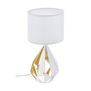 EGLO Lámpara de mesa Carlton, blanco/oro miel