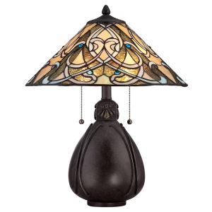 QUOIZEL Lámpara de mesa India en diseño Tiffany