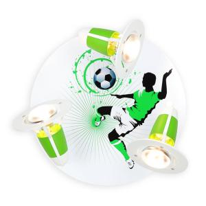 Elobra Plafón Soccer, 3 luces, verde-blanco