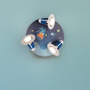 Elobra Lámpara de techo redonda Space Mission, azul