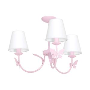 Eko-Light Lámpara de araña Alice, rosa, 3 pantalla blancas