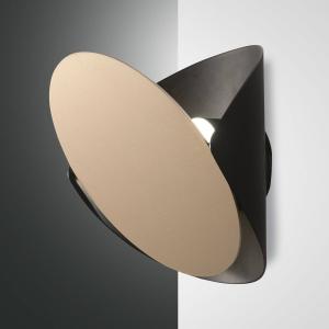 Fabas Luce Aplique LED Shield, atenuable, negro-oro