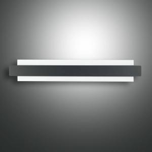 Fabas Luce Aplique LED Regolo con frente metálico negro