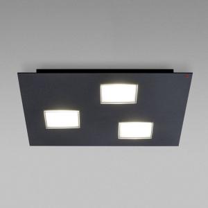 Fabbian Quarter lámpara LED de techo negra 3 luces