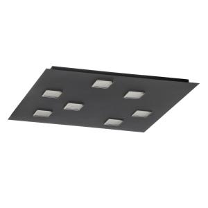Fabbian Quarter - plafón LED negro, 7 luces