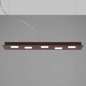 Fabbian Quarter - colgante LED marrón 5 luces