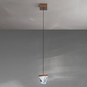 Fabbian Tripla lámpara colgante LED cristal bronce