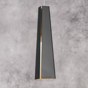 FARO BARCELONA Lámpara colgante LED Pluma, negro y dorado