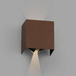 FARO BARCELONA Aplique LED de exterior Olan, marrón oxidado