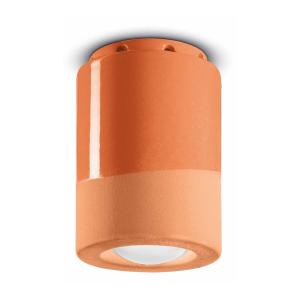 Ferroluce PI lámpara de techo, cilíndrica, Ø 8,5 cm, naranj…