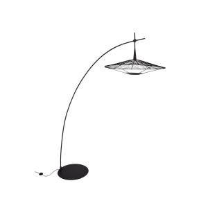 Lámpara de pie Forestier Carpa, negra, altura 200 cm