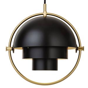 Lámpara colgante Gubi Lite, Ø 27 cm, latón/negro