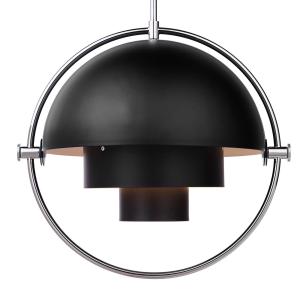 Lámpara colgante Gubi Lite, Ø 36 cm, cromo/negro