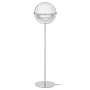 Lámpara de pie Gubi Lite, altura 148 cm, cromo/blanco