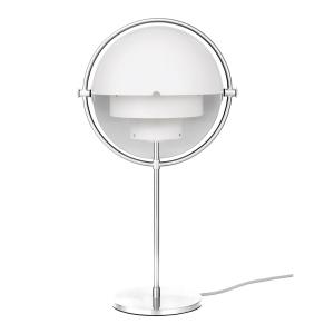 Lámpara de mesa Gubi Lite, altura 50 cm, cromo/blanco