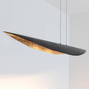 Holländer Lámpara colgante LED Chiasso, negro-marrón/oro