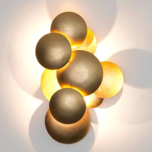 Holländer Aplique LED Bolladaria, 3 luces, oro