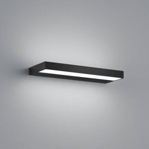 Aplique de pared LED Helestra Slat, negro mate 30 cm