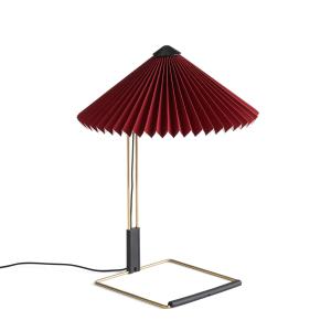 Lámpara de mesa LED plisada HAY Matin 300, rojo óxido