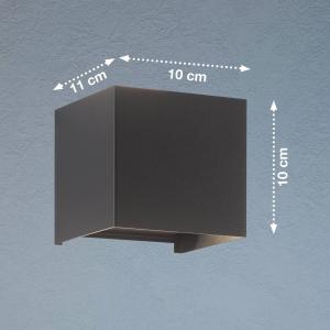 FISCHER & HONSEL Aplique LED de exterior Wall, cúbico, negr…