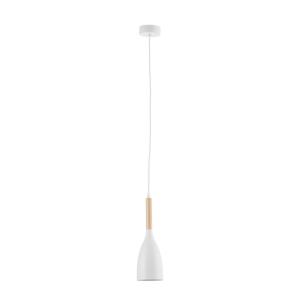 Ideallux Lámpara colgante Manhattan, detalles madera blanco