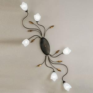 Kögl Lámpara de techo CAMPANA diseño floral, 6 brazos