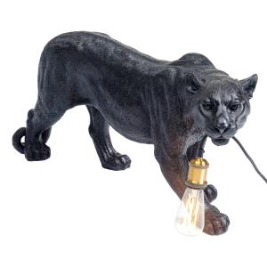 KAREN Animal Bagheera lámpara de mesa pantera negra