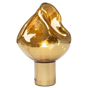 Kare Lámpara de mesa Dough con pantalla de cristal, dorada