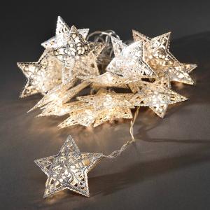 Konstsmide Christmas Cadena de 16 luces LED estrellas metál…