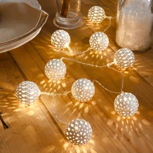 Konstsmide Christmas Cadena de 10 luces LED: esfera metálic…