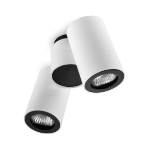 LEDS-C4 Pipe foco de techo 2 luces blanco-negro