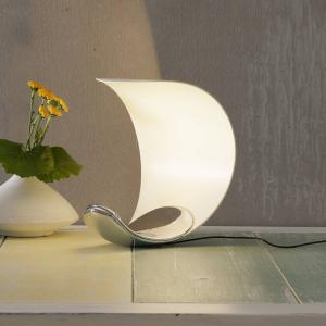 Luceplan Lámpara de mesa de diseño Curl blanco/espejo