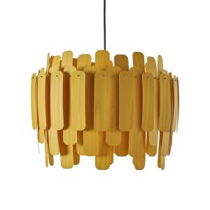 LZF LAMPS LZF Maruja lámpara colgante de madera, amarillo