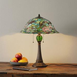 Clayre&Eef Lámpara de mesa Waterlily de estilo Tiffany