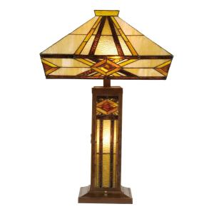 Clayre&Eef Brillante lámpara de mesa Glenys, estilo Tiffany