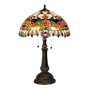 Clayre&Eef Lámpara de mesa colorida Maja, diseño Tiffany