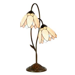 Clayre&Eef Lámpara de mesa de estilo Tiffany Liliana, 2 luc…