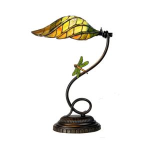 Clayre&Eef Leaf - elegante lámpara de mesa de estilo Tiffan…