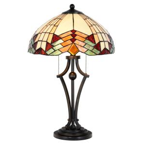 Clayre&Eef Lámpara de mesa 5961 look Tiffany, vidrio colori…