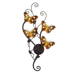 Clayre&Eef Aplique 5979 con mariposas, 4 luces