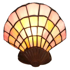 Clayre&Eef Lámpara de mesa 6000 concha vidrio Tiffany