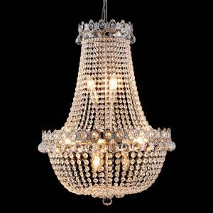 Clayre&Eef Lámpara de araña CR55, 12 luces, colgantes vidri…