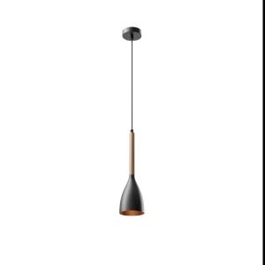 Luminex Muza lámpara colgante, 1 luz, negro/madera clara