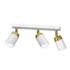 Luminex Rondo downlight de techo blanco/oro, 3 luces