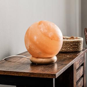 Envostar Harmony lámpara de mesa de sal bola base de madera