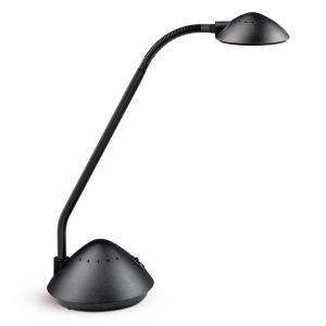 Lámpara de mesa LED MAULarc con brazo flexible negro