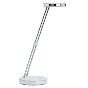 Lámpara de mesa LED MAULpuck, brazo telescópico, blanco